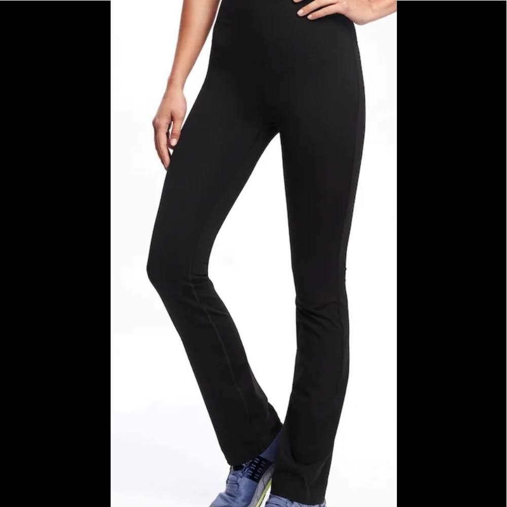 High waisted straight leg compression active pants